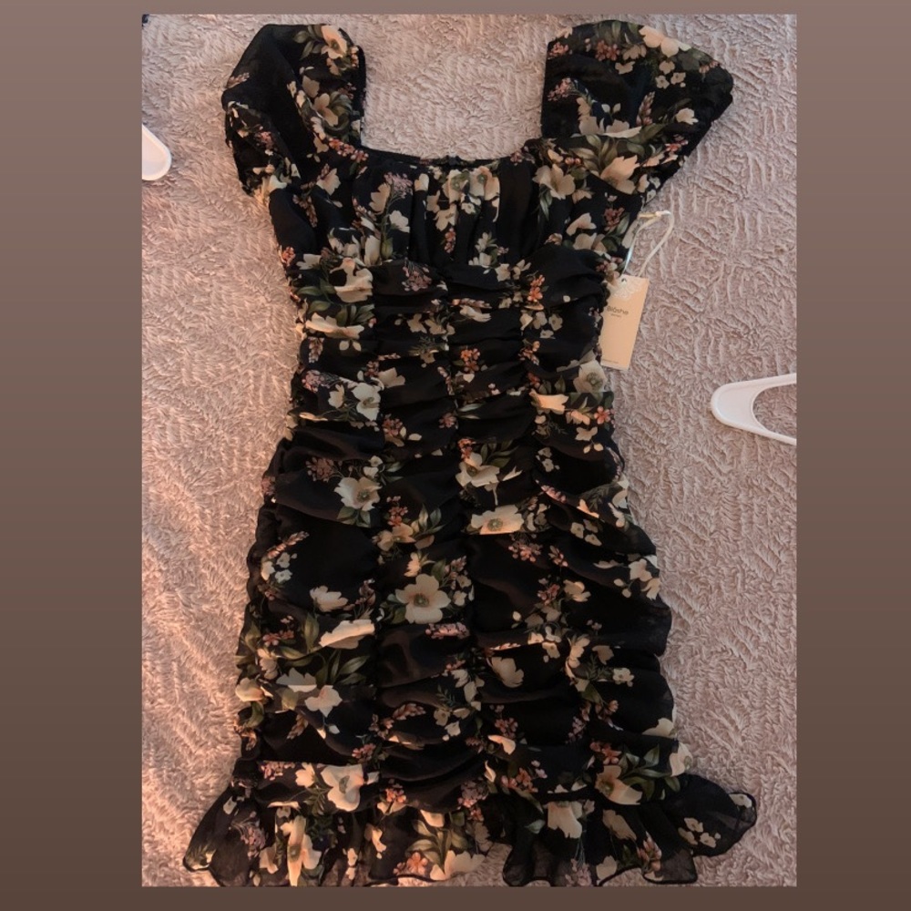 Floral Black Dress